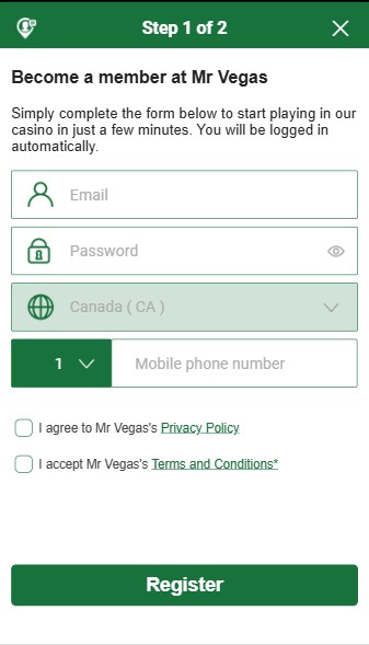 Mr Vegas Register
