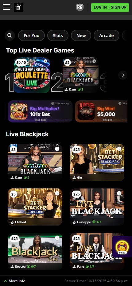 DraftKings Live Casino on Mobile