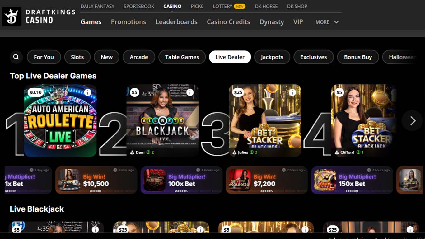 Experience the Thrill of DraftKings Live Casino