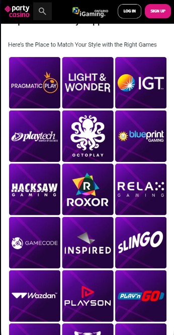 PartyCasino Canada Providers Casino