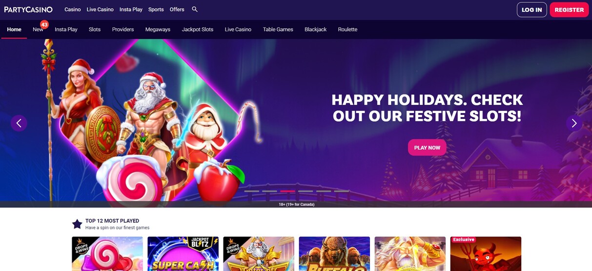 PartyCasino Casino Homepage Canada pc