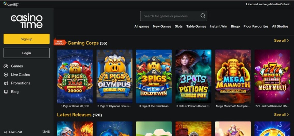 Casino Time Canada Homepage