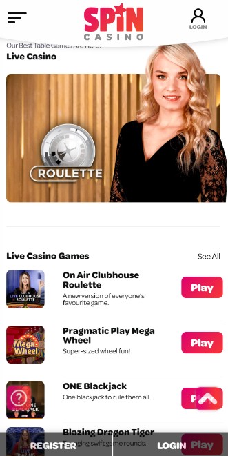 Spin Casino Canada Live Casino