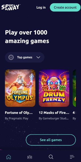 Spinaway Casino Canada Homepage