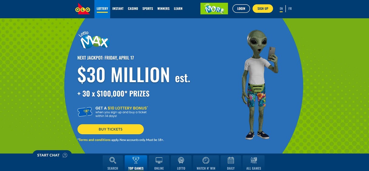 OLG Casino Canada Homepage pc