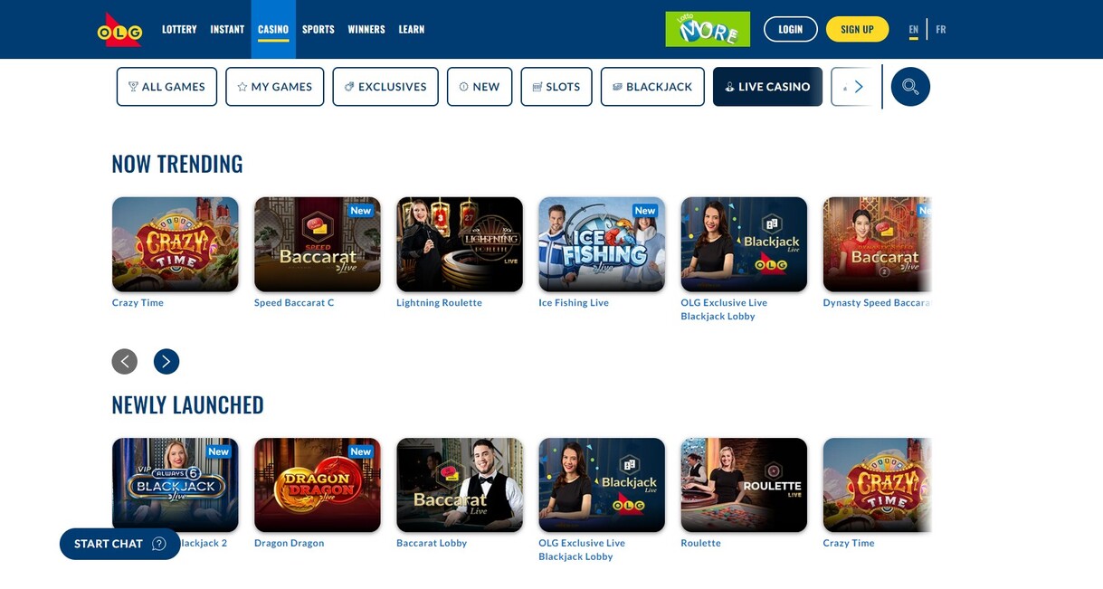 OLG Casino Canada Live casino pc
